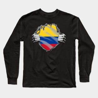 Proud Colombia Flag, Colombia gift heritage, Colombian girl Boy Friend Long Sleeve T-Shirt